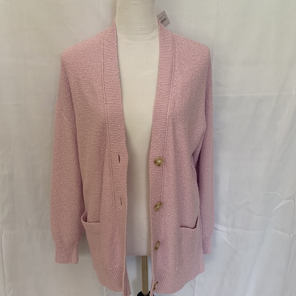 LOFT NWT V-Neck Pocket Cardigan, Winsome Orchid, MEDIUM - Picture 2 of 5